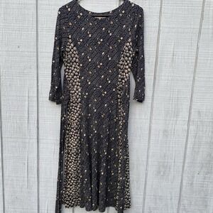 Boden‎ Anna Wrap Tie Dress 3/4 Sleeve Midi Length Jersey Stretchy Modest Size 4